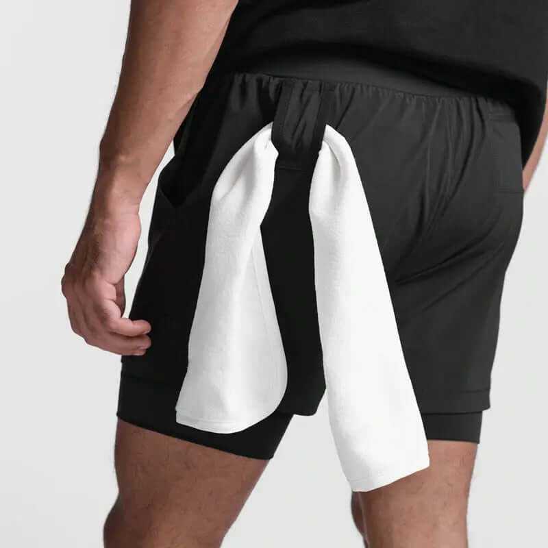 2025 NEW men's sports shorts 2 in 1 Running shorts men's double layer breathable fitness bodybuilding training Jogging Shorts Nyvora