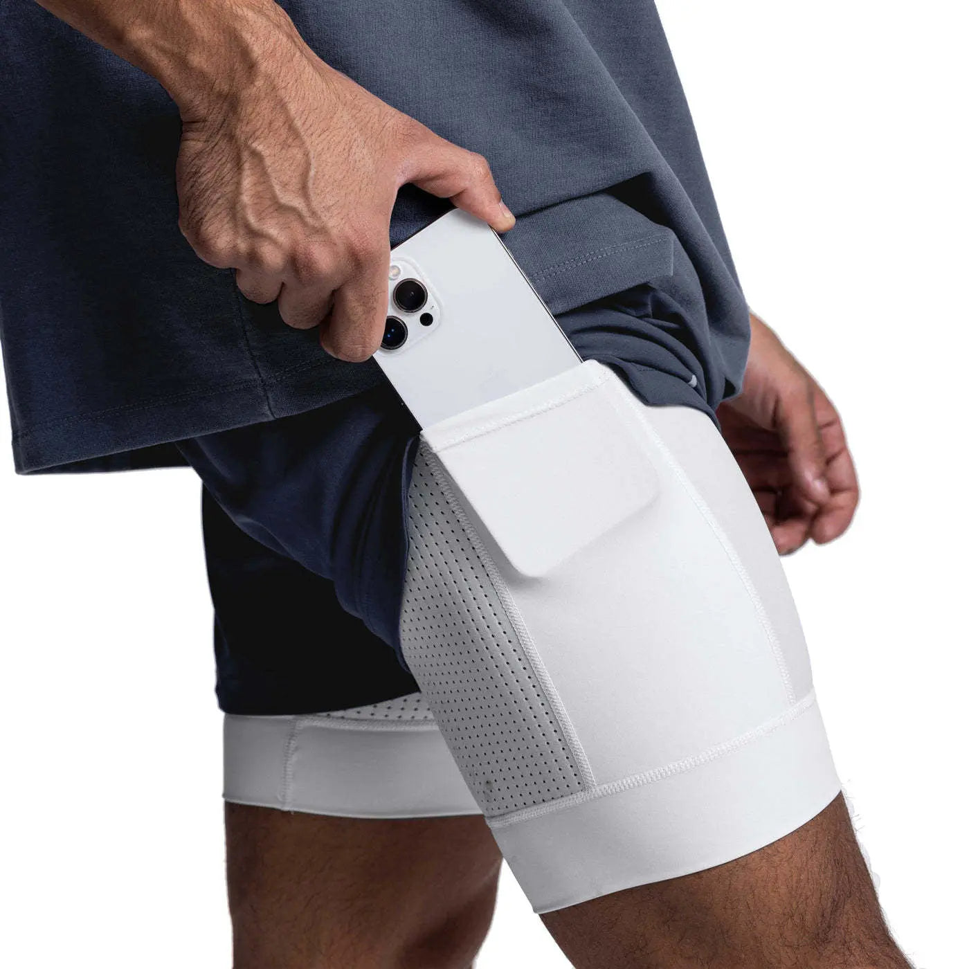 2025 NEW men's sports shorts 2 in 1 Running shorts men's double layer breathable fitness bodybuilding training Jogging Shorts Nyvora