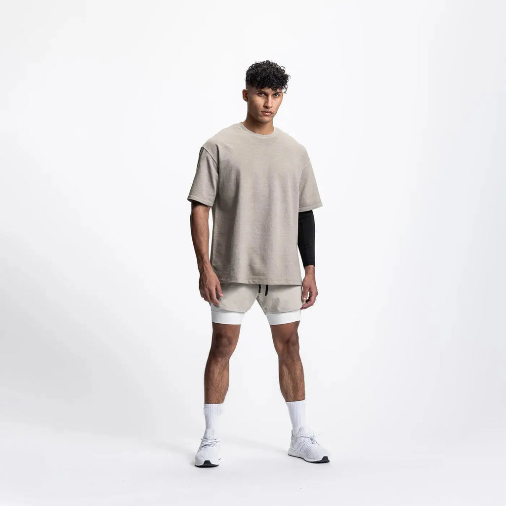 2025 NEW men's sports shorts 2 in 1 Running shorts men's double layer breathable fitness bodybuilding training Jogging Shorts Nyvora