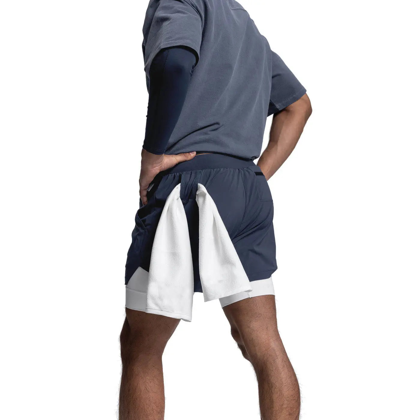 2025 NEW men's sports shorts 2 in 1 Running shorts men's double layer breathable fitness bodybuilding training Jogging Shorts Nyvora