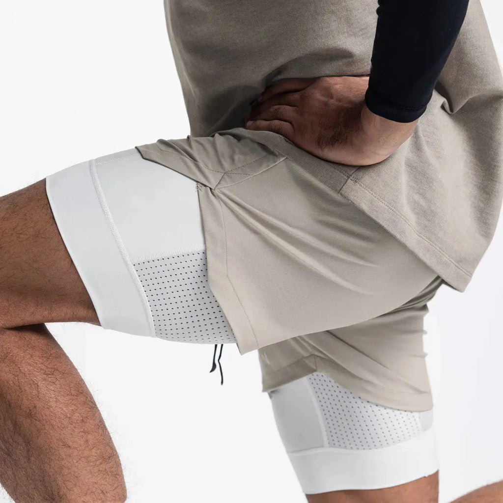 2025 NEW men's sports shorts 2 in 1 Running shorts men's double layer breathable fitness bodybuilding training Jogging Shorts Nyvora