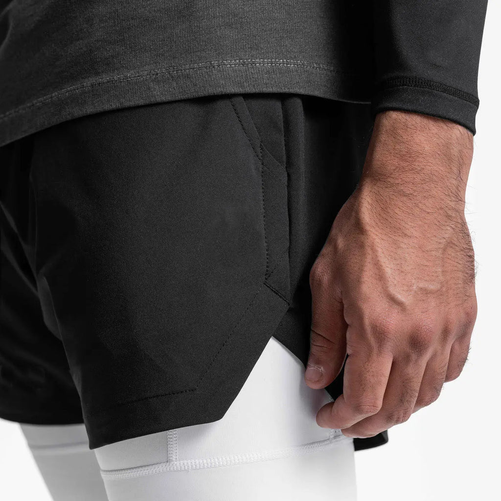2025 NEW men's sports shorts 2 in 1 Running shorts men's double layer breathable fitness bodybuilding training Jogging Shorts Nyvora