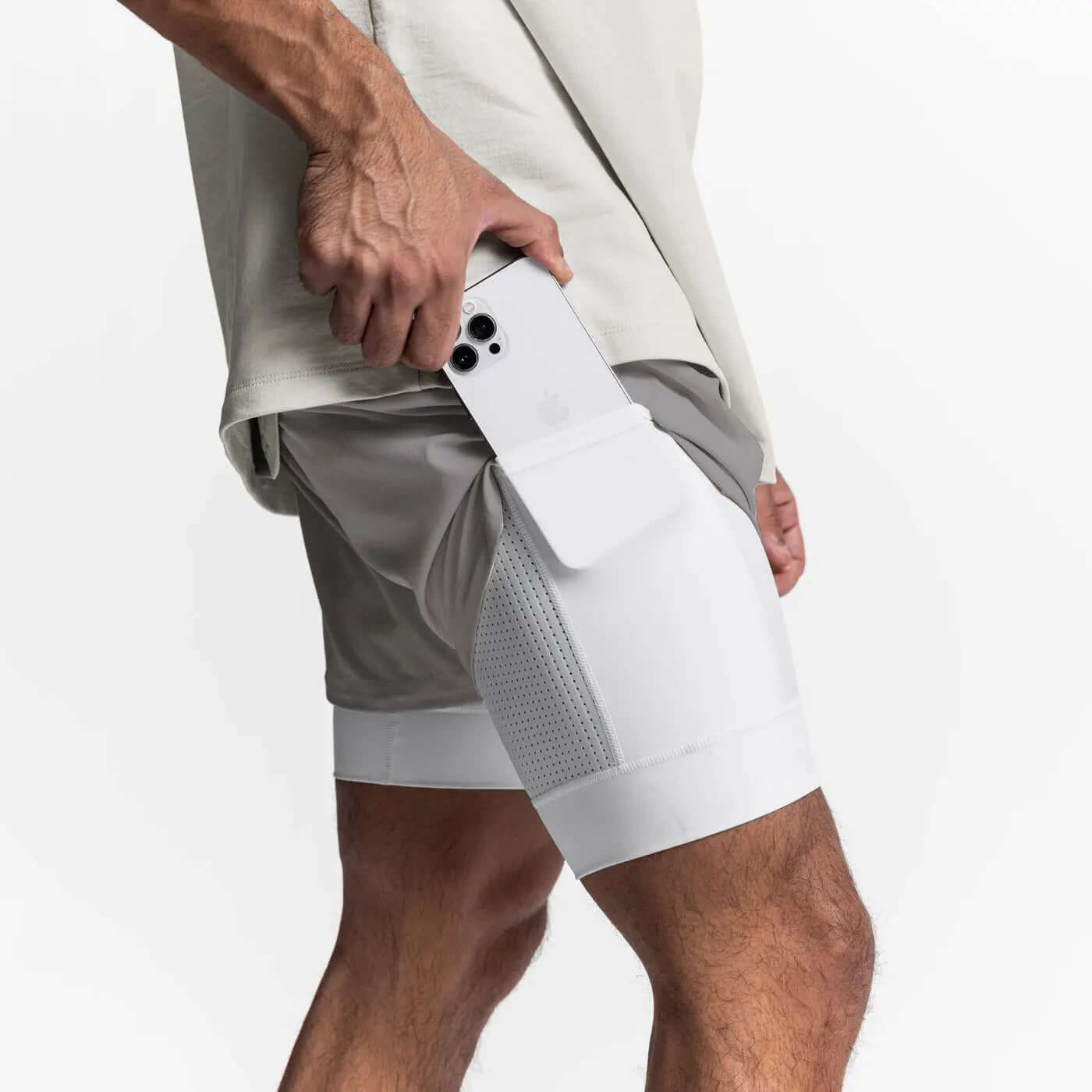 2025 NEW men's sports shorts 2 in 1 Running shorts men's double layer breathable fitness bodybuilding training Jogging Shorts Nyvora