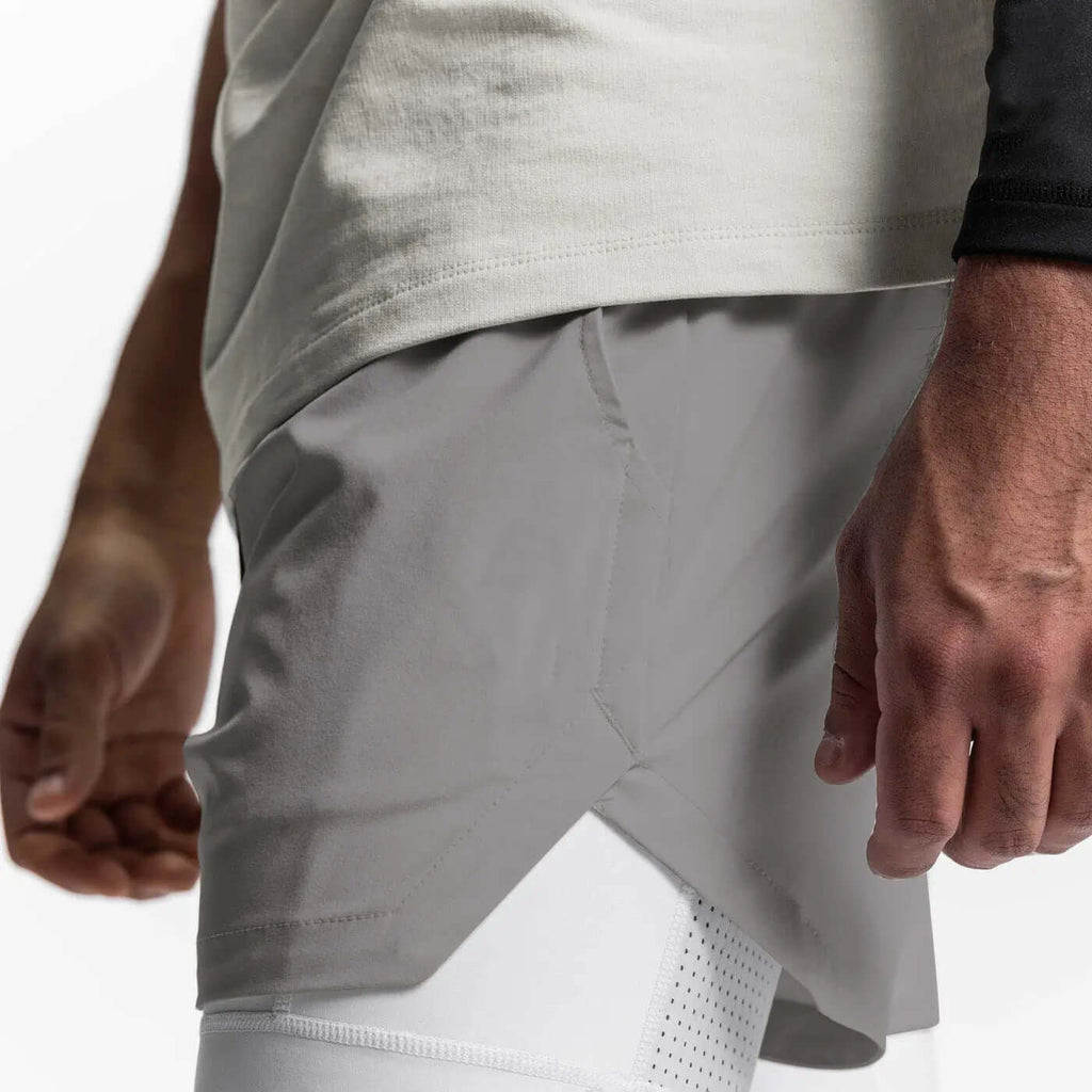 2025 NEW men's sports shorts 2 in 1 Running shorts men's double layer breathable fitness bodybuilding training Jogging Shorts Nyvora
