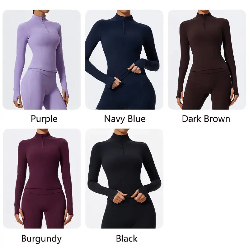 Men's half zipper sports shirt running apparel