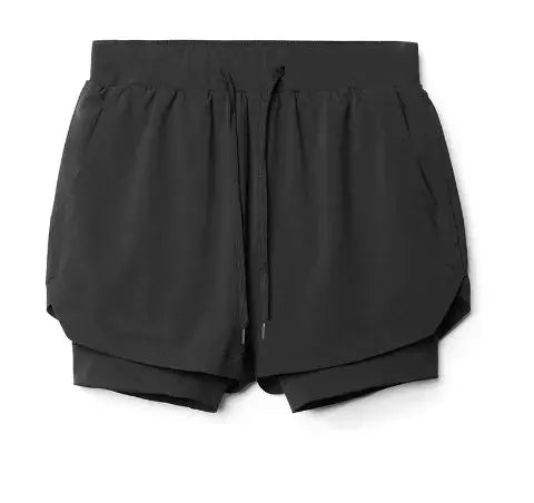 2025 NEW men's sports shorts 2 in 1 Running shorts men's double layer breathable fitness bodybuilding training Jogging Shorts Nyvora