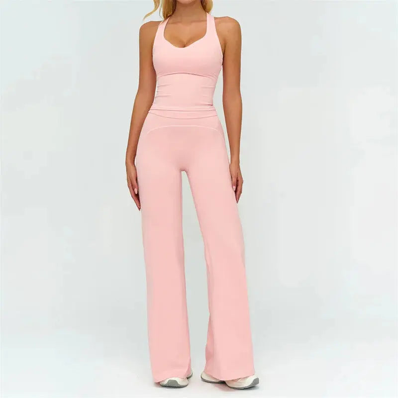TRY TO BN Women's Tracksuit Yoga Sets Sports Vest Contrasting Color High Waisted Leggings Fitness Two Pieces Running Gym Clothes Nyvora