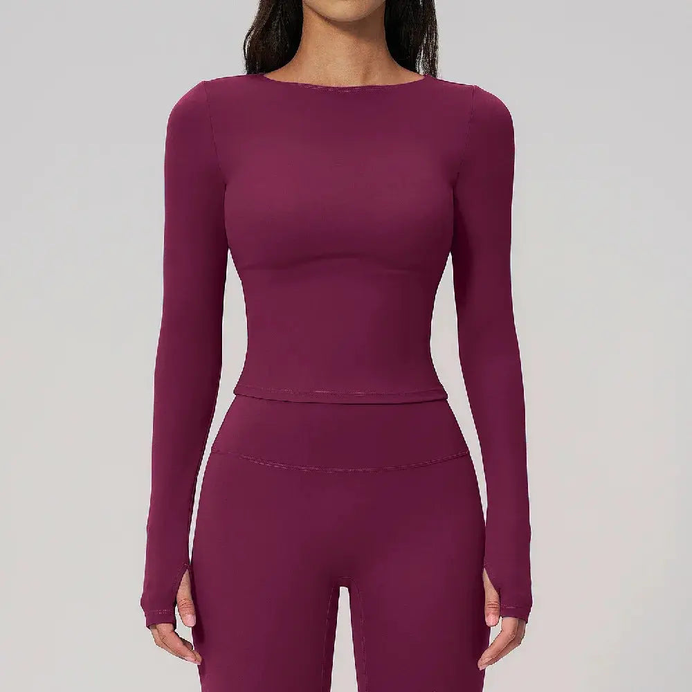 Women's long sleeve yoga t-shirt running top