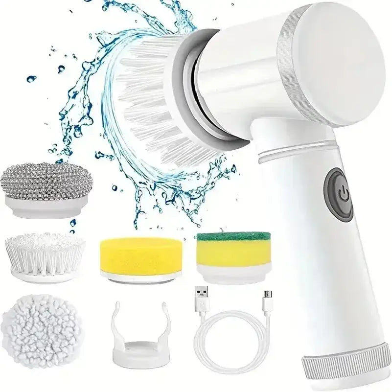 Electric Spin Scrubber, Bathroom Cordless Cleaning Brush Power Scrubber with 5 Replaceable Brush Heads, Electric Cleaning Brush Nyvora