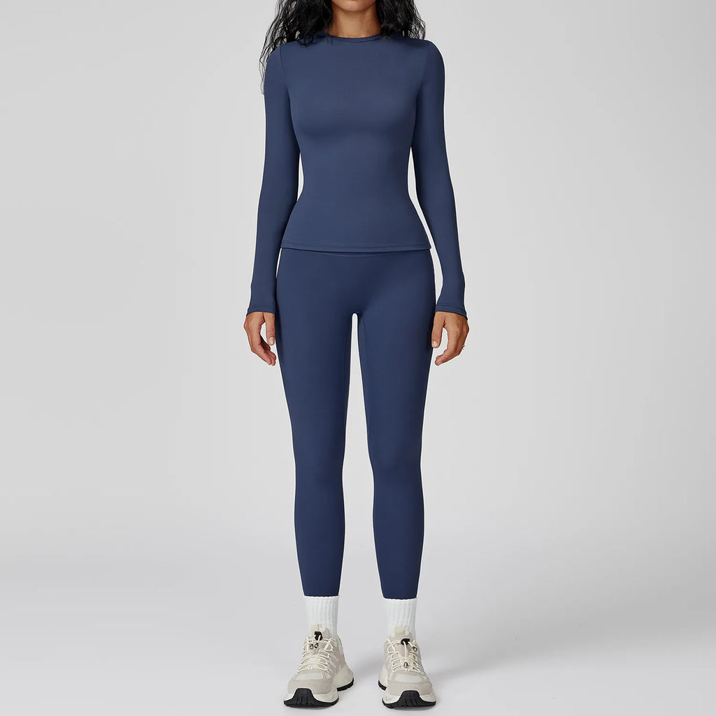Yoga Set 2PCS Sportswear Sports Suits Women Tracksuits Gym Clothes Workout Legging Fitness Bra Crop Top Long Sleeve Sports Suit Nyvora