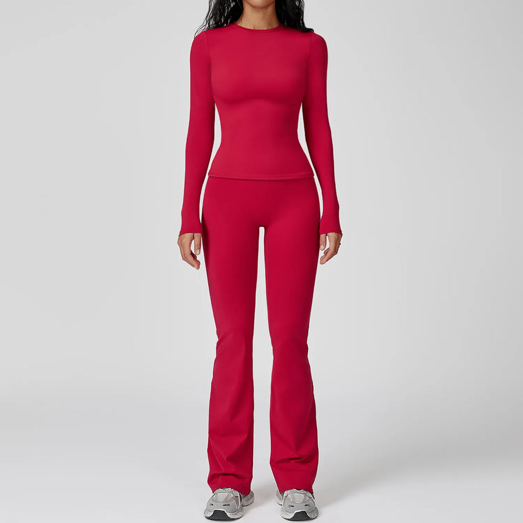 Yoga Set 2PCS Sportswear Sports Suits Women Tracksuits Gym Clothes Workout Legging Fitness Bra Crop Top Long Sleeve Sports Suit Nyvora
