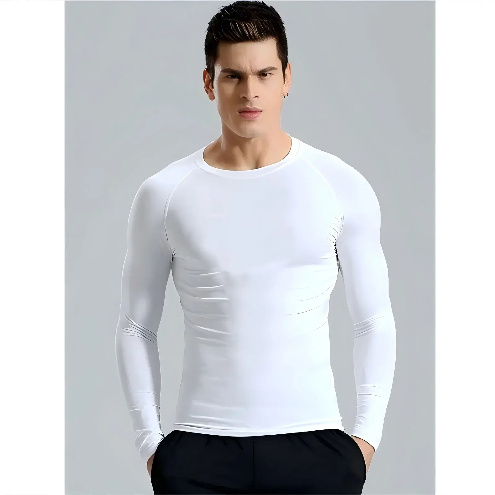 Men Compression Running T-Shirt Fitness Tight Long Sleeve Sport T-shirt Training Jogging Shirts Gym Sportswear Quick Dry Clothes Nyvora
