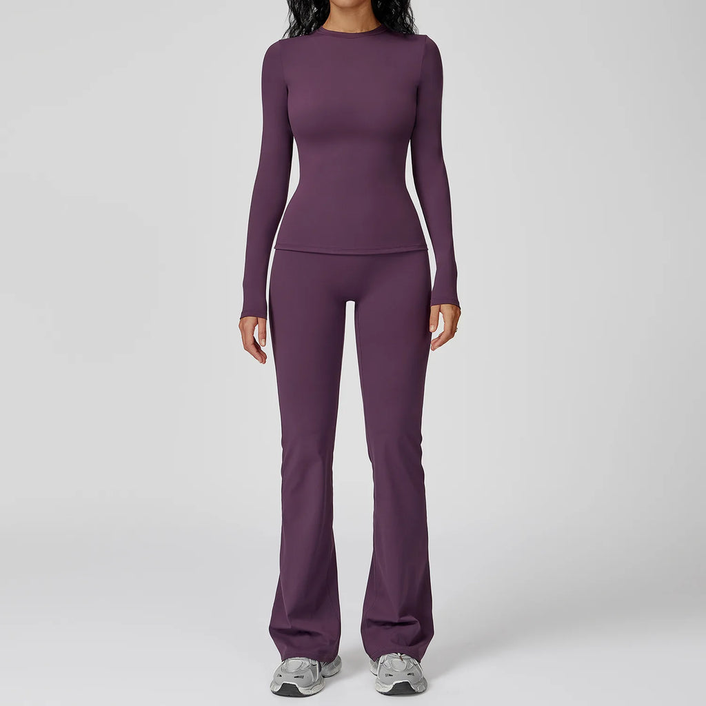 Yoga Set 2PCS Sportswear Sports Suits Women Tracksuits Gym Clothes Workout Legging Fitness Bra Crop Top Long Sleeve Sports Suit Nyvora