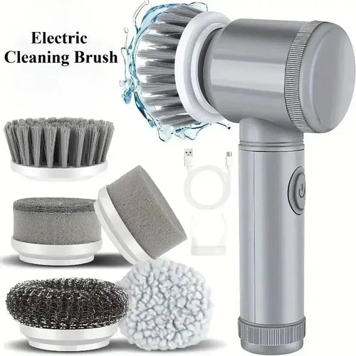 Electric Spin Scrubber, Bathroom Cordless Cleaning Brush Power Scrubber with 5 Replaceable Brush Heads, Electric Cleaning Brush Nyvora