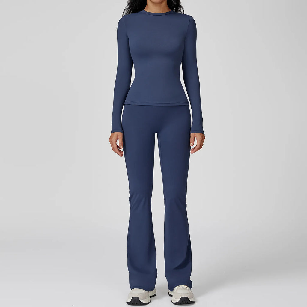 Yoga Set 2PCS Sportswear Sports Suits Women Tracksuits Gym Clothes Workout Legging Fitness Bra Crop Top Long Sleeve Sports Suit Nyvora