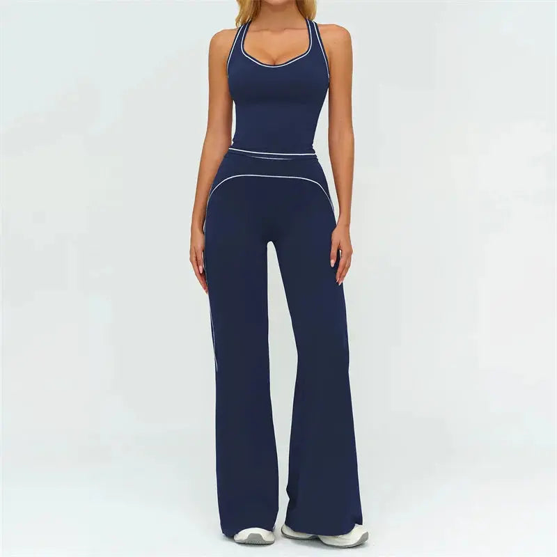 TRY TO BN Women's Tracksuit Yoga Sets Sports Vest Contrasting Color High Waisted Leggings Fitness Two Pieces Running Gym Clothes Nyvora