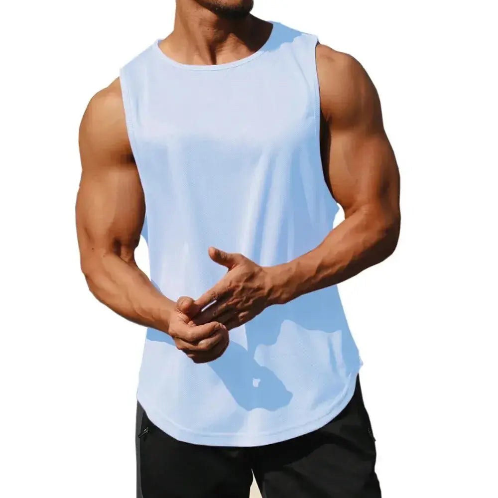 Men's quick dry sports tank top front view