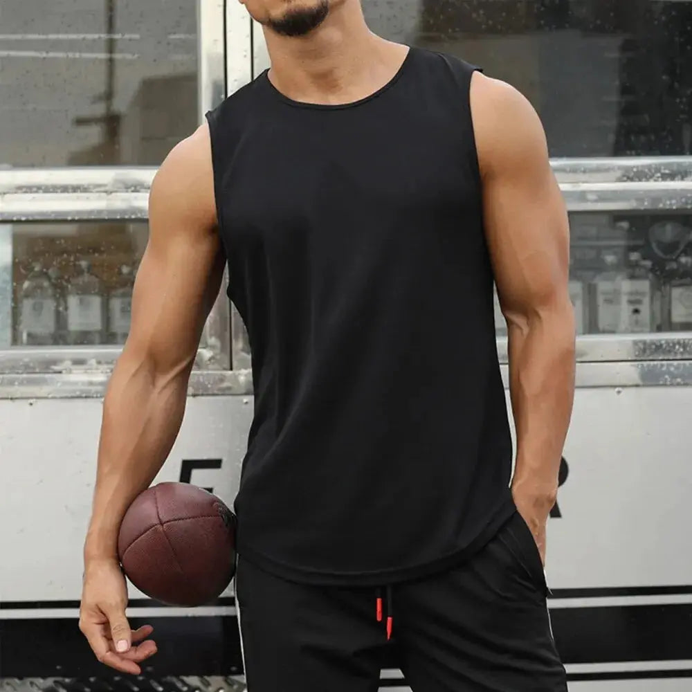 Men's quick dry sports tank top front view