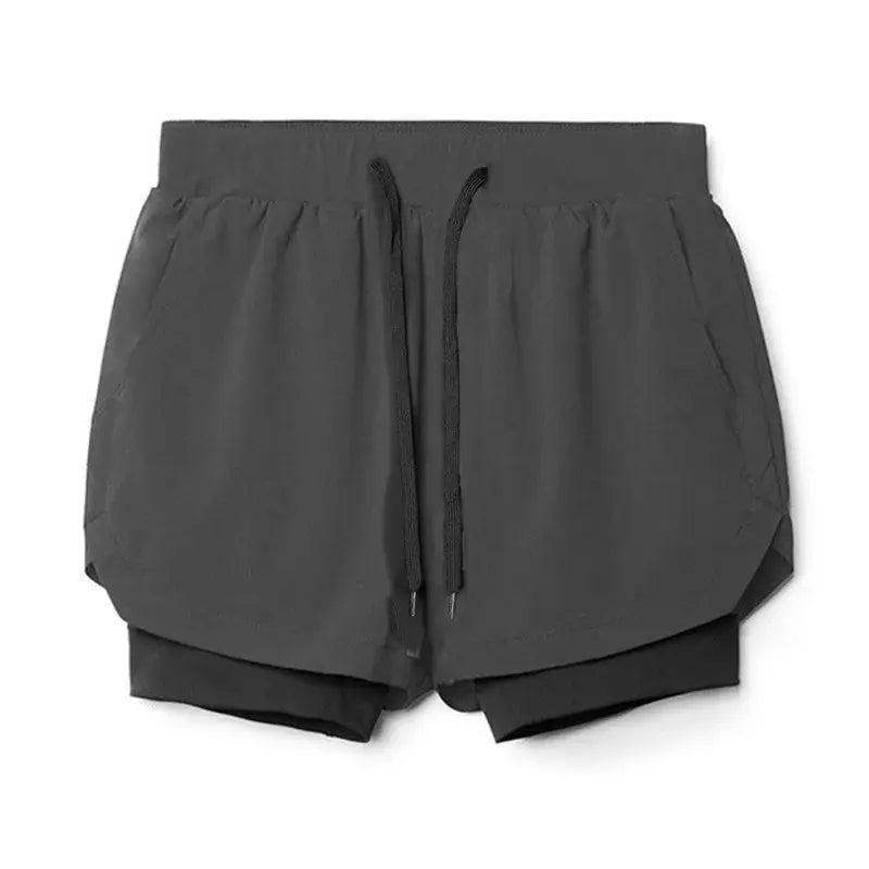 2025 NEW men's sports shorts 2 in 1 Running shorts men's double layer breathable fitness bodybuilding training Jogging Shorts Nyvora