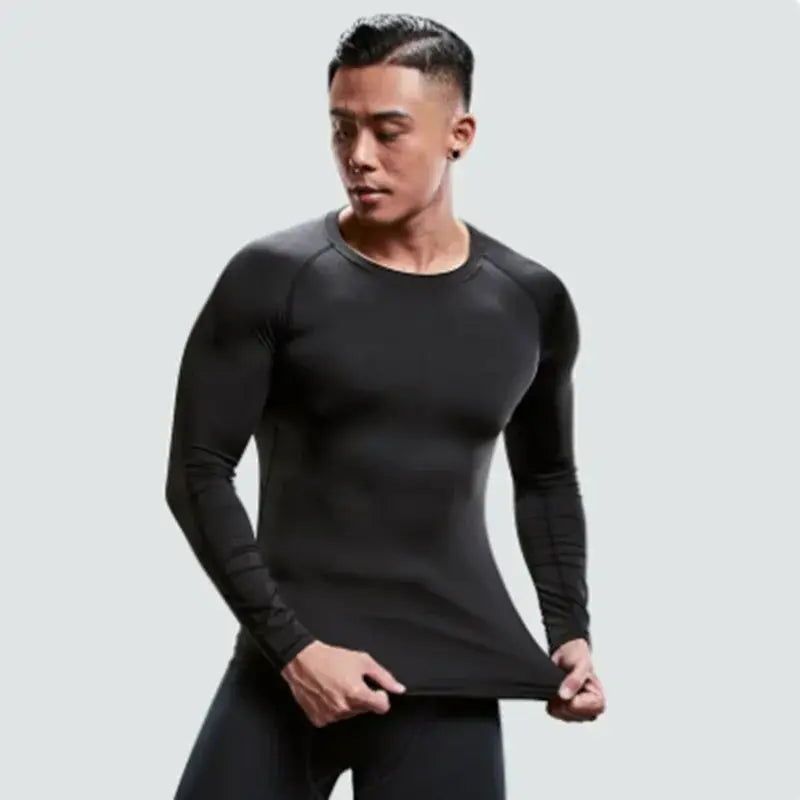 Men Compression Running T-Shirt Fitness Tight Long Sleeve Sport T-shirt Training Jogging Shirts Gym Sportswear Quick Dry Clothes Nyvora