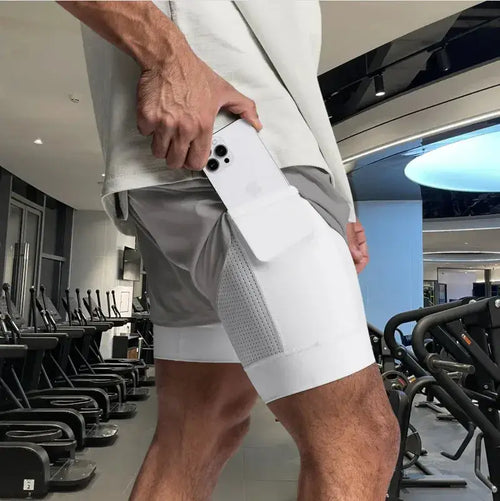 2 in 1 men's running shorts front view