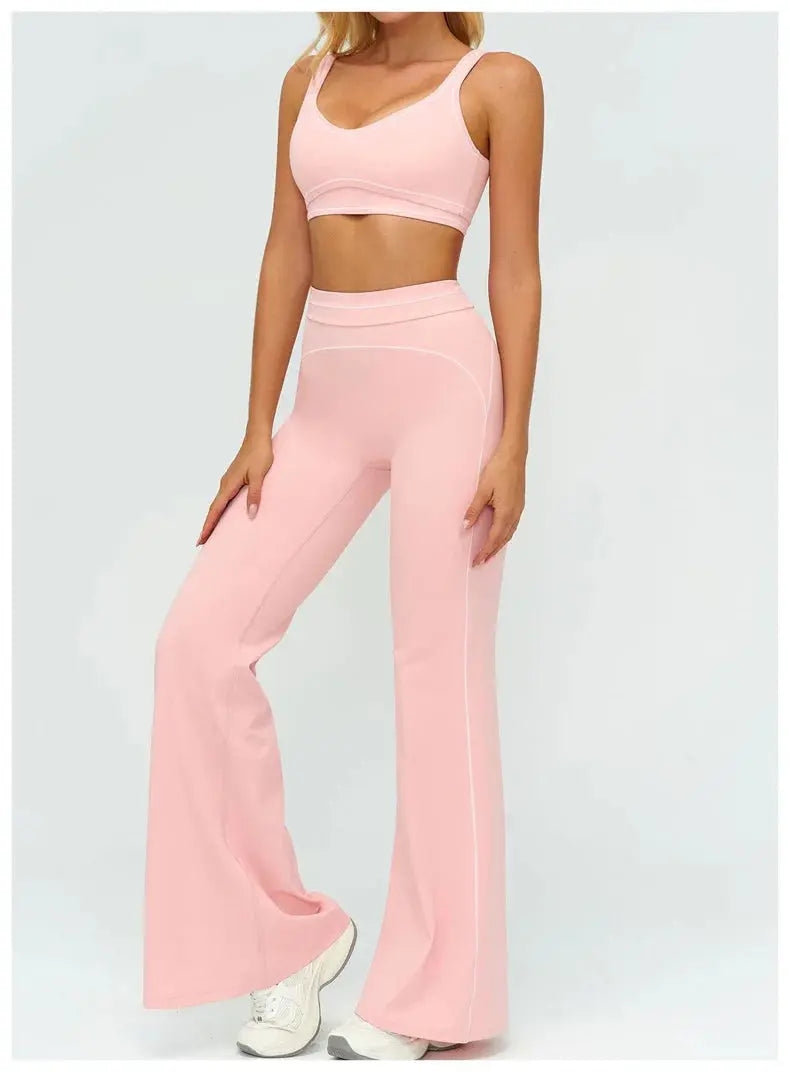 TRY TO BN Women's Tracksuit Yoga Sets Sports Vest Contrasting Color High Waisted Leggings Fitness Two Pieces Running Gym Clothes Nyvora