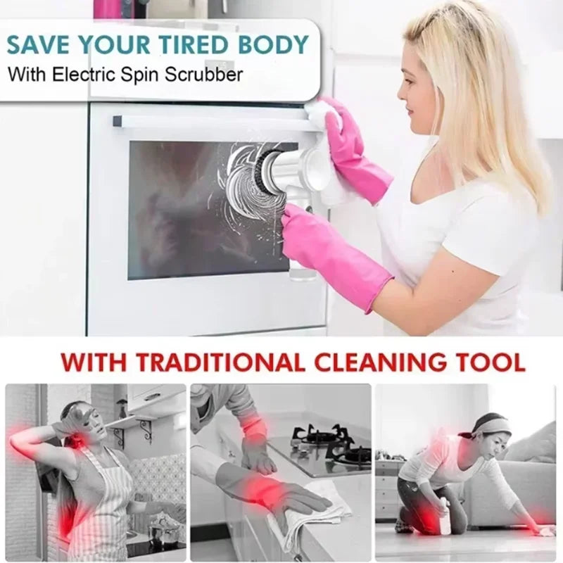 Multi functional household universal kitchen electric brush cleaning tool wireless electric cleaning brush automatic