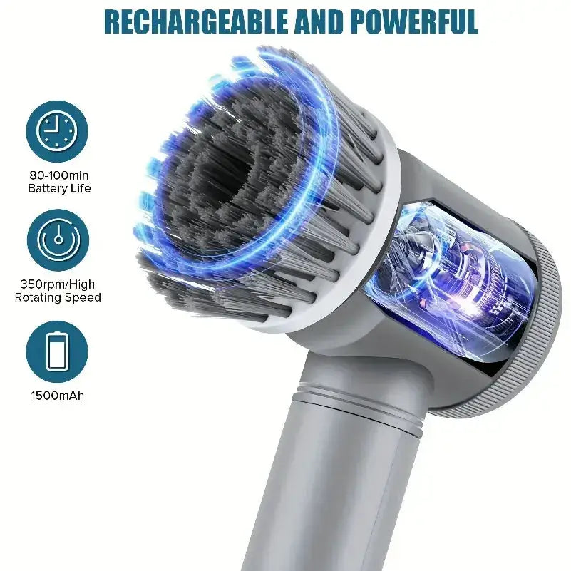 Electric Spin Scrubber, Bathroom Cordless Cleaning Brush Power Scrubber with 5 Replaceable Brush Heads, Electric Cleaning Brush Nyvora