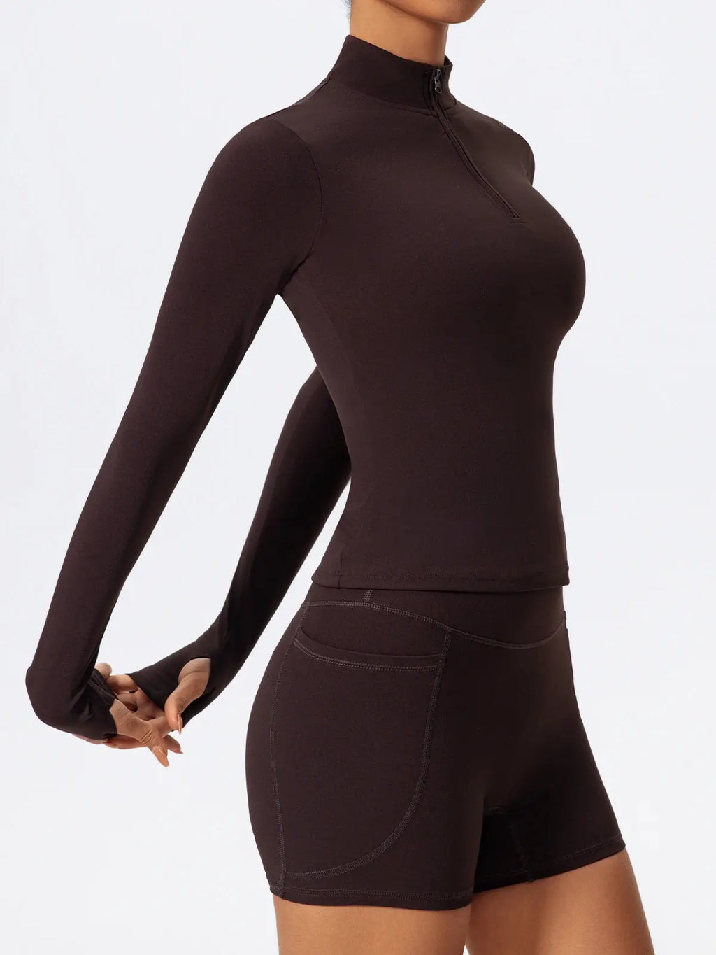 Men's half zipper sports shirt long sleeve