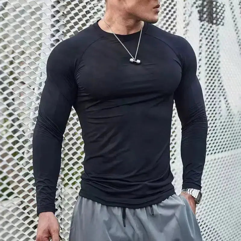 Men Compression Running T-Shirt Fitness Tight Long Sleeve Sport T-shirt Training Jogging Shirts Gym Sportswear Quick Dry Clothes Nyvora