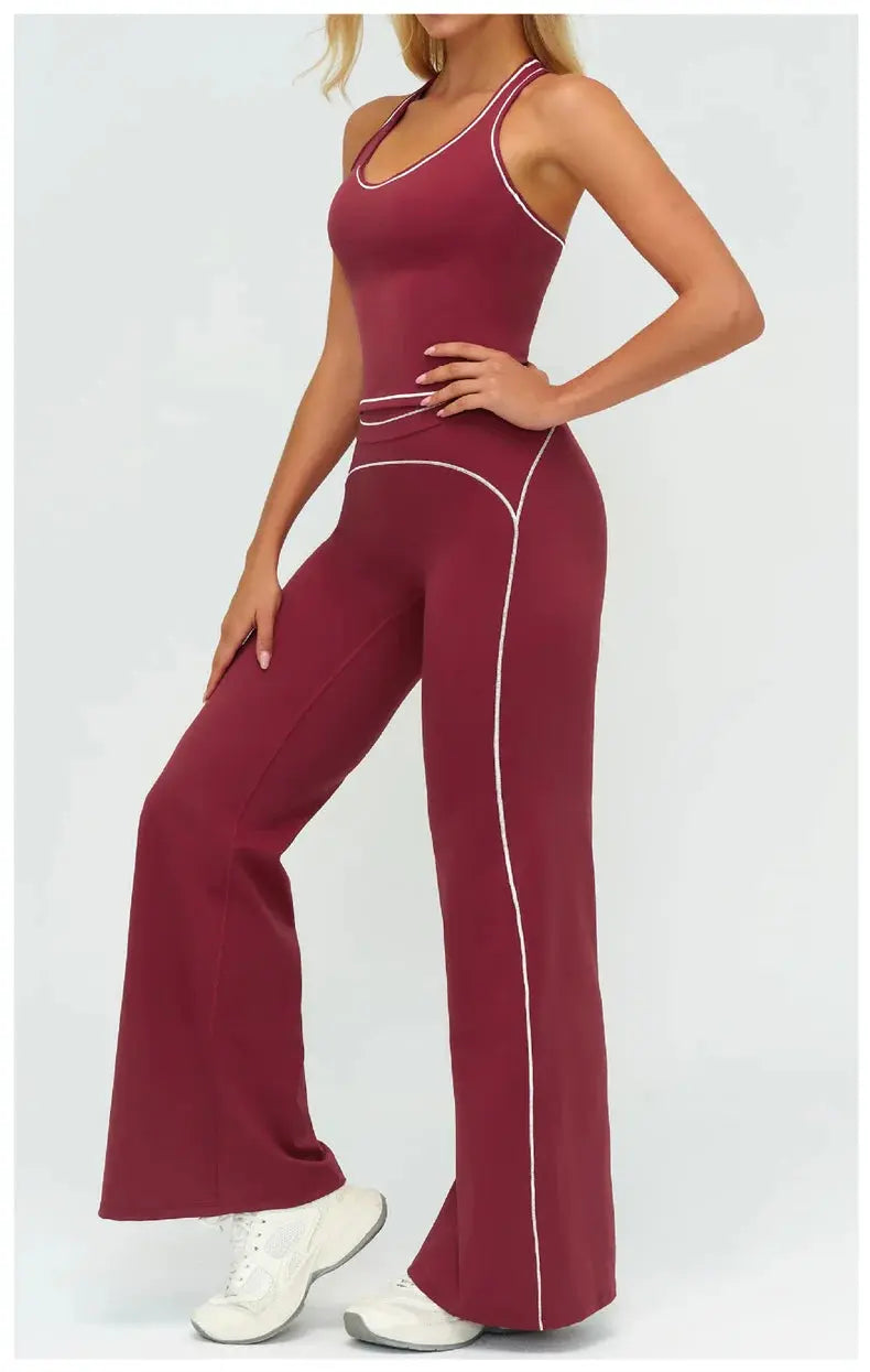 TRY TO BN Women's Tracksuit Yoga Sets Sports Vest Contrasting Color High Waisted Leggings Fitness Two Pieces Running Gym Clothes Nyvora