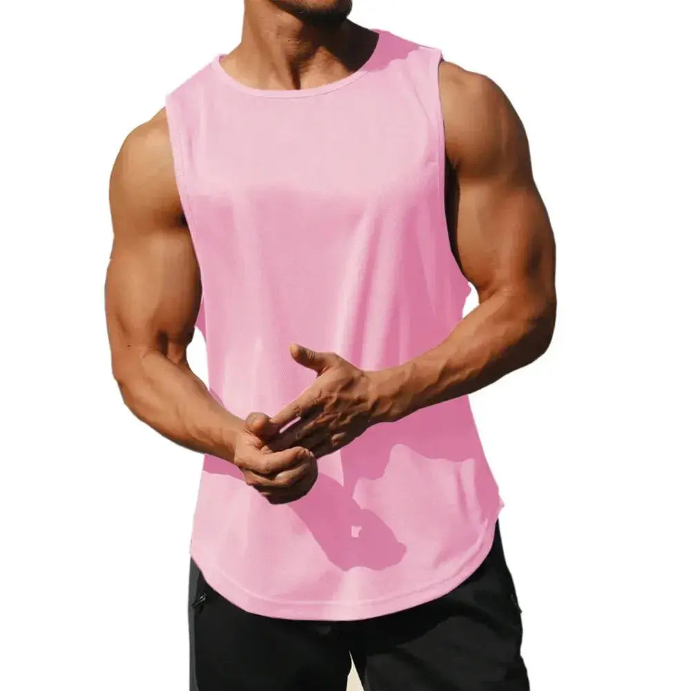 Men's quick dry sports tank top front view