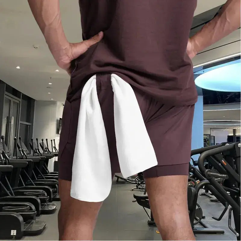 2025 NEW men's sports shorts 2 in 1 Running shorts men's double layer breathable fitness bodybuilding training Jogging Shorts Nyvora