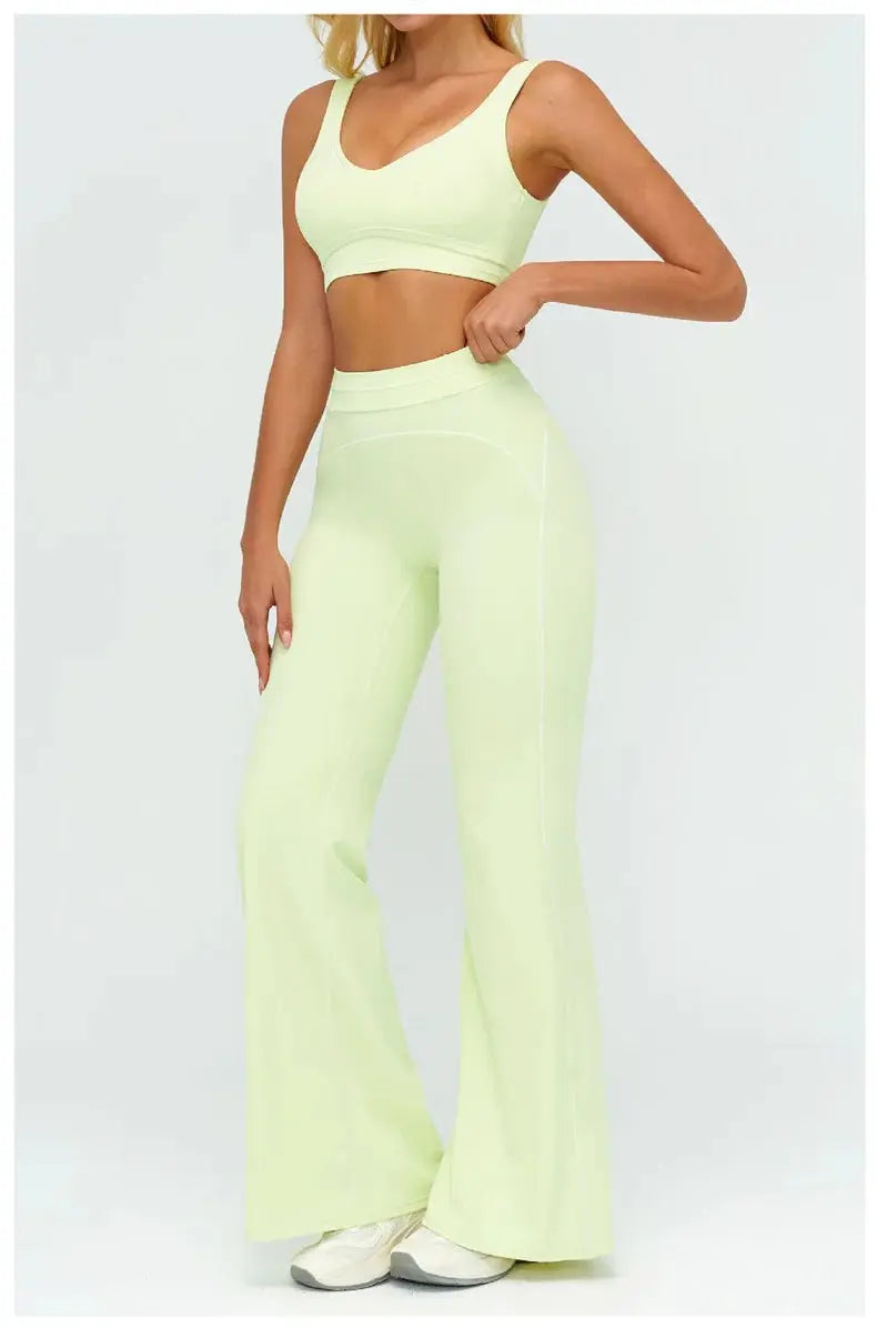 TRY TO BN Women's Tracksuit Yoga Sets Sports Vest Contrasting Color High Waisted Leggings Fitness Two Pieces Running Gym Clothes Nyvora