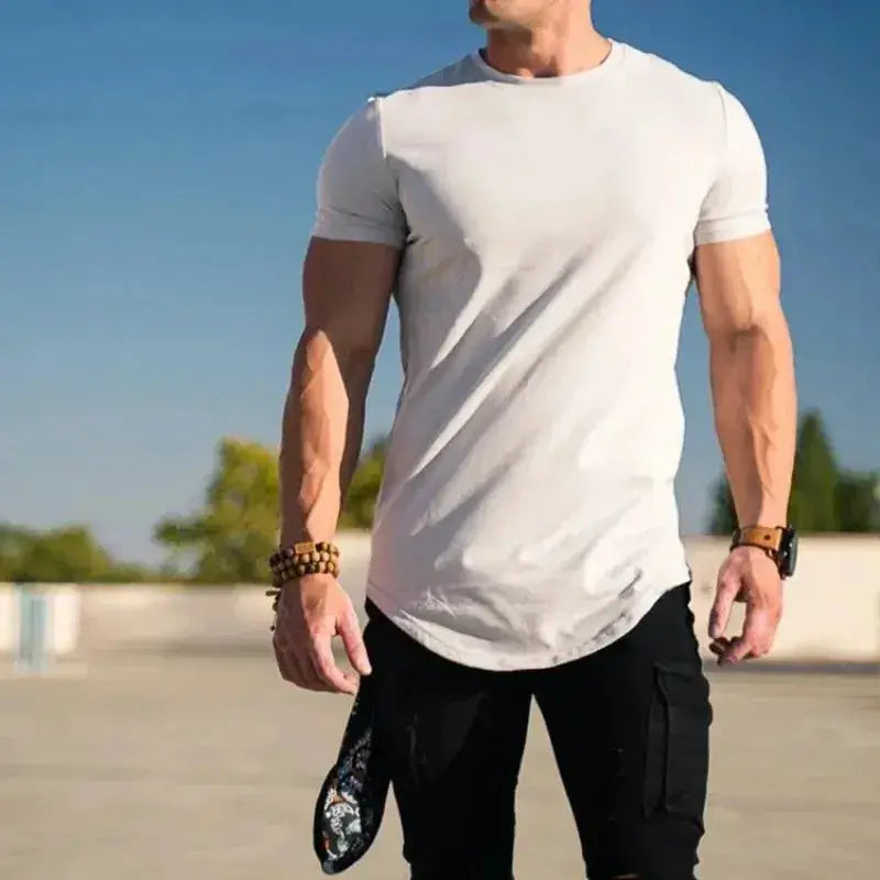 Muscle Fitness T-shirt Summer Men's Athleisure Workout short sleeve T-shirt High Quality cotton Men T-shirt Gym Sport Shirt Tops Nyvora