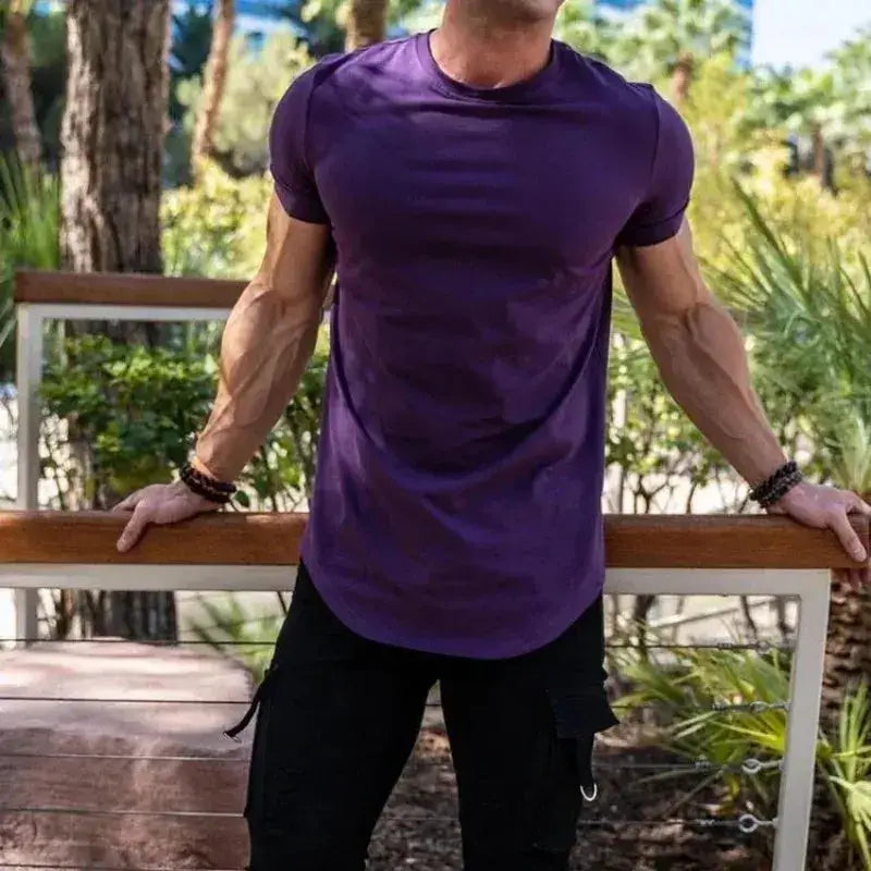 Muscle Fitness T-shirt Summer Men's Athleisure Workout short sleeve T-shirt High Quality cotton Men T-shirt Gym Sport Shirt Tops Nyvora