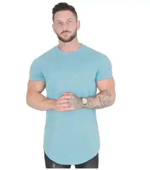 Muscle Fitness T-shirt Summer Men's Athleisure Workout short sleeve T-shirt High Quality cotton Men T-shirt Gym Sport Shirt Tops Nyvora
