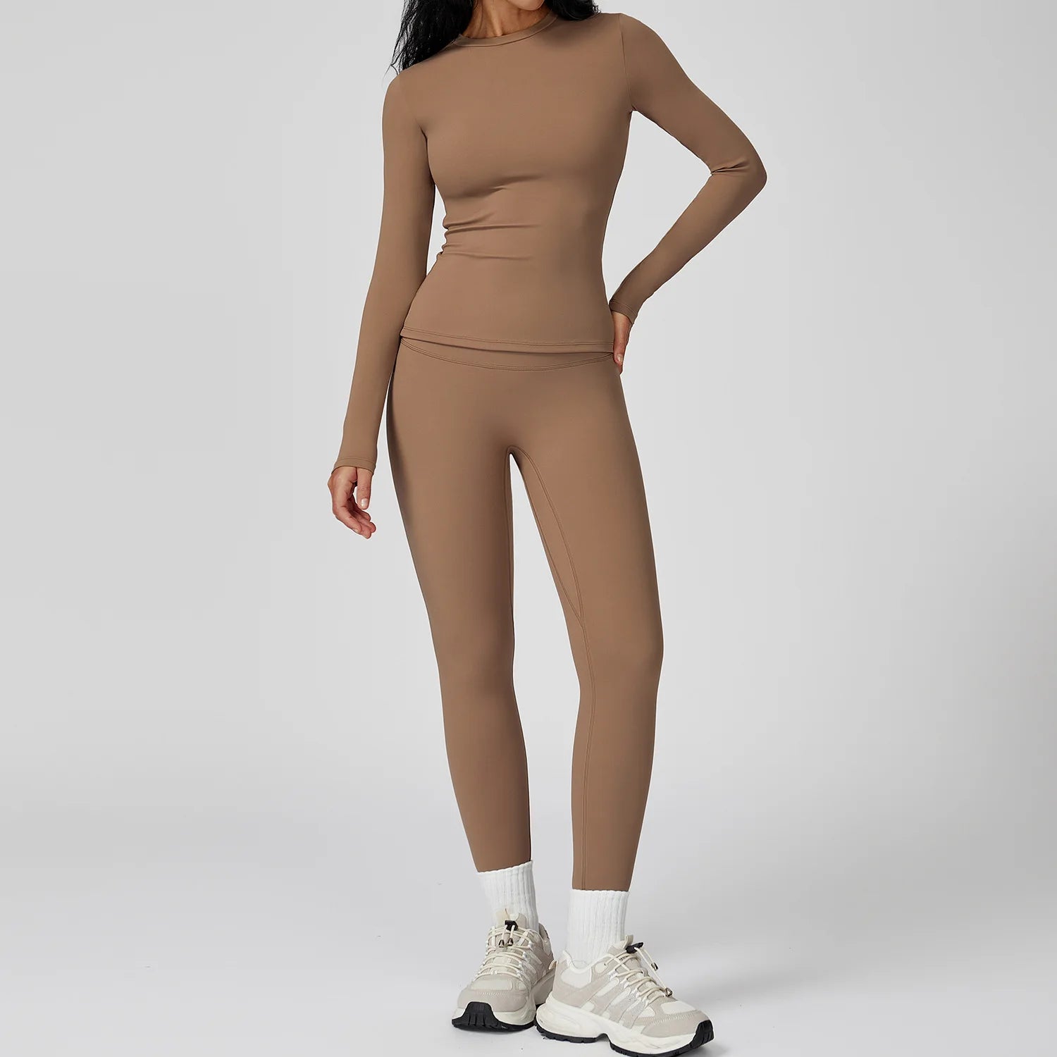 Yoga Set 2PCS Sportswear Sports Suits Women Tracksuits Gym Clothes Workout Legging Fitness Bra Crop Top Long Sleeve Sports Suit Nyvora