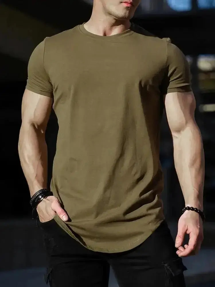 Muscle Fitness T-shirt Summer Men's Athleisure Workout short sleeve T-shirt High Quality cotton Men T-shirt Gym Sport Shirt Tops Nyvora