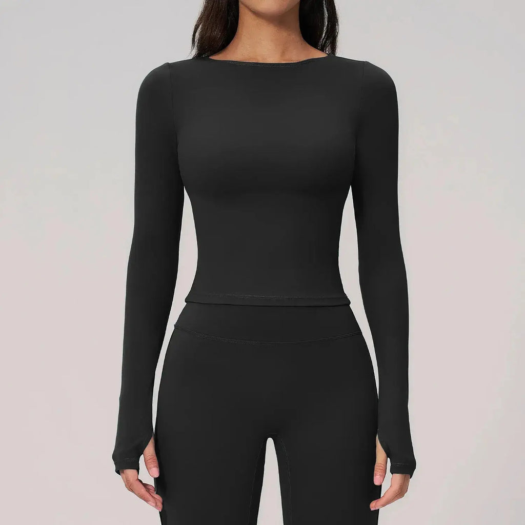 Women Yoga T-shirts Fitness Sports Long Sleeve Running High Elastic Workout Shirts Gym Sports Shirts Female Crop Top Yoga Tops Nyvora