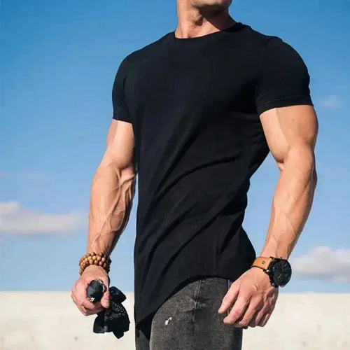 Men's athleisure workout t-shirt front view