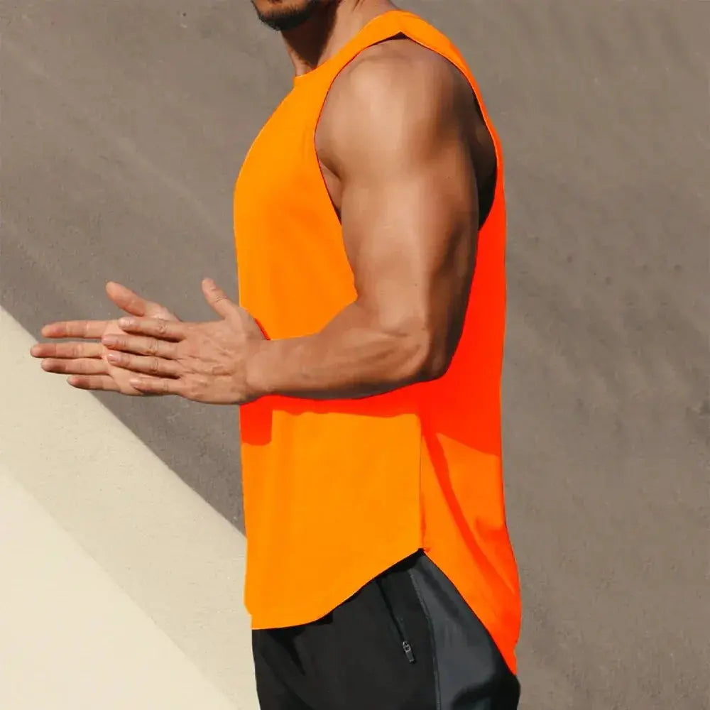 Men's quick dry sports tank top front view