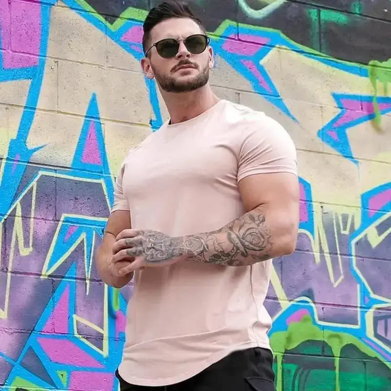 Men's athleisure workout t-shirt fitness wear