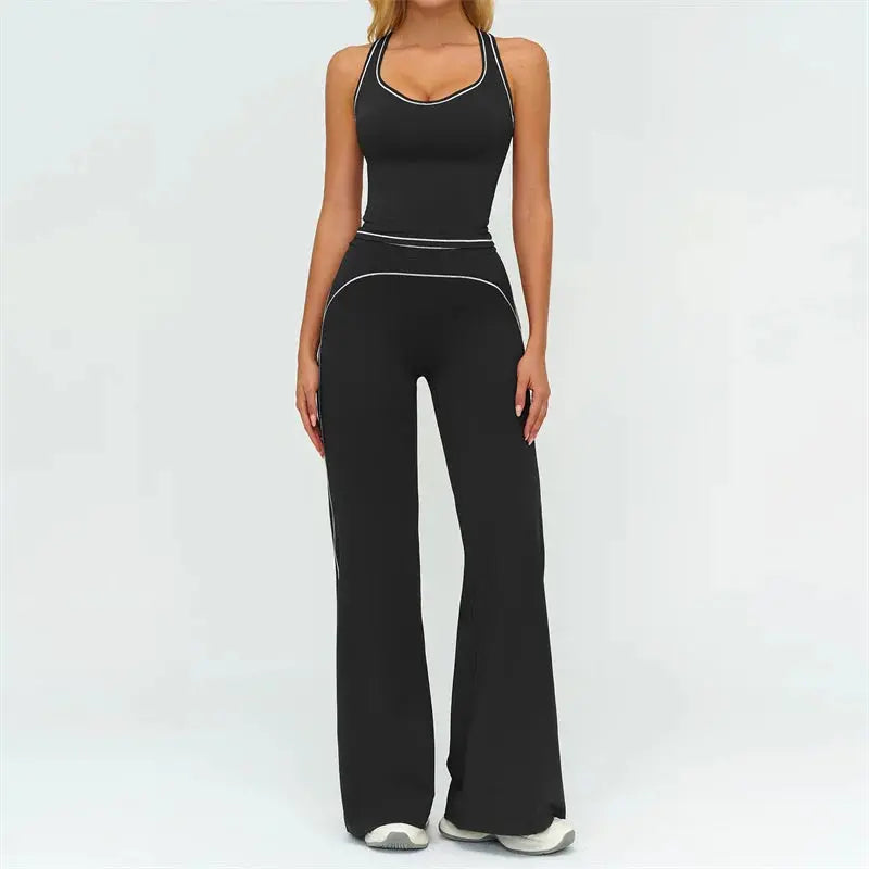 TRY TO BN Women's Tracksuit Yoga Sets Sports Vest Contrasting Color High Waisted Leggings Fitness Two Pieces Running Gym Clothes Nyvora