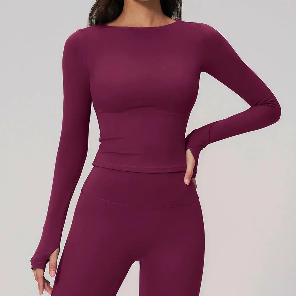 Women's long sleeve yoga t-shirt running top
