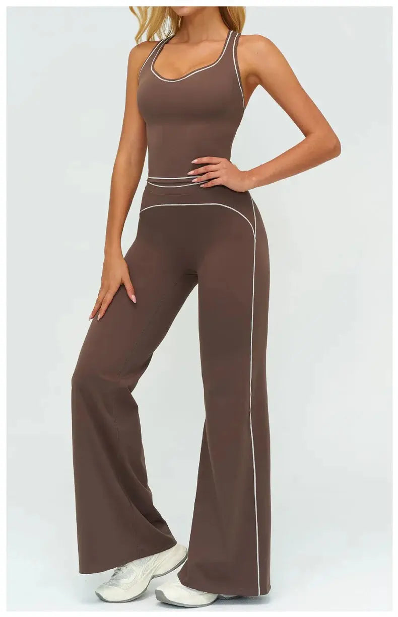 TRY TO BN Women's Tracksuit Yoga Sets Sports Vest Contrasting Color High Waisted Leggings Fitness Two Pieces Running Gym Clothes Nyvora