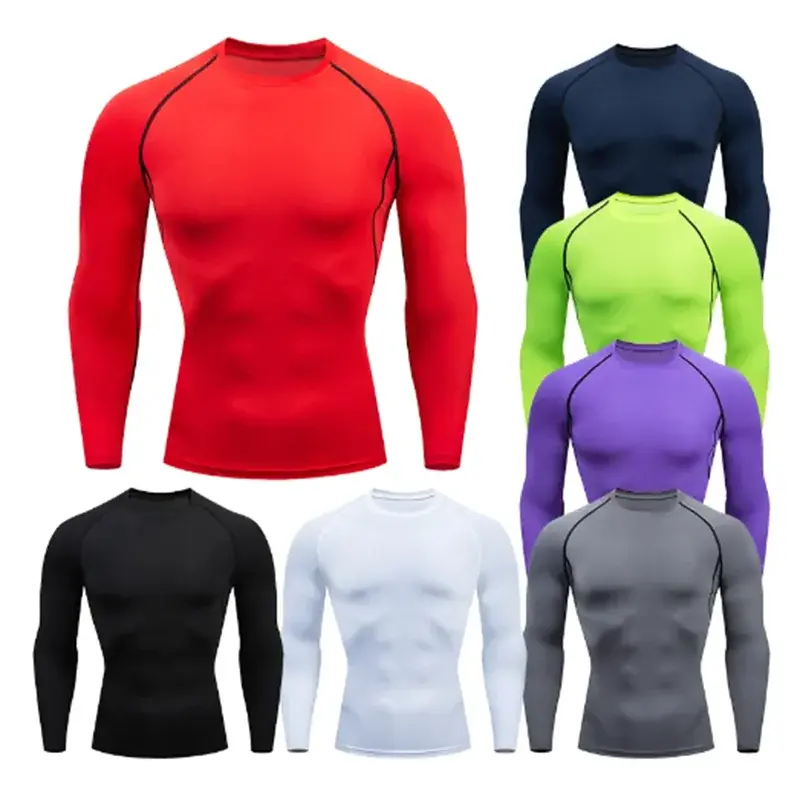 Men Compression Running T-Shirt Fitness Tight Long Sleeve Sport T-shirt Training Jogging Shirts Gym Sportswear Quick Dry Clothes Nyvora