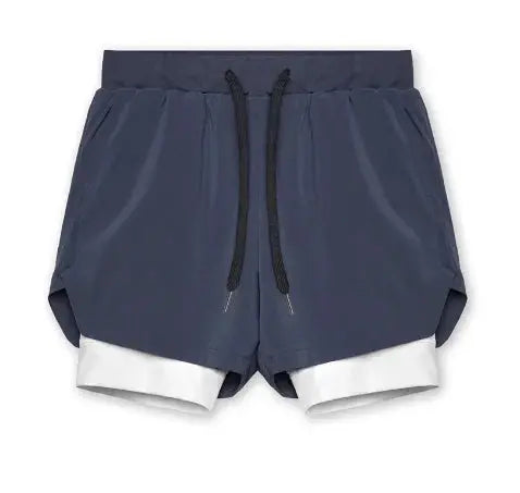 2025 NEW men's sports shorts 2 in 1 Running shorts men's double layer breathable fitness bodybuilding training Jogging Shorts Nyvora