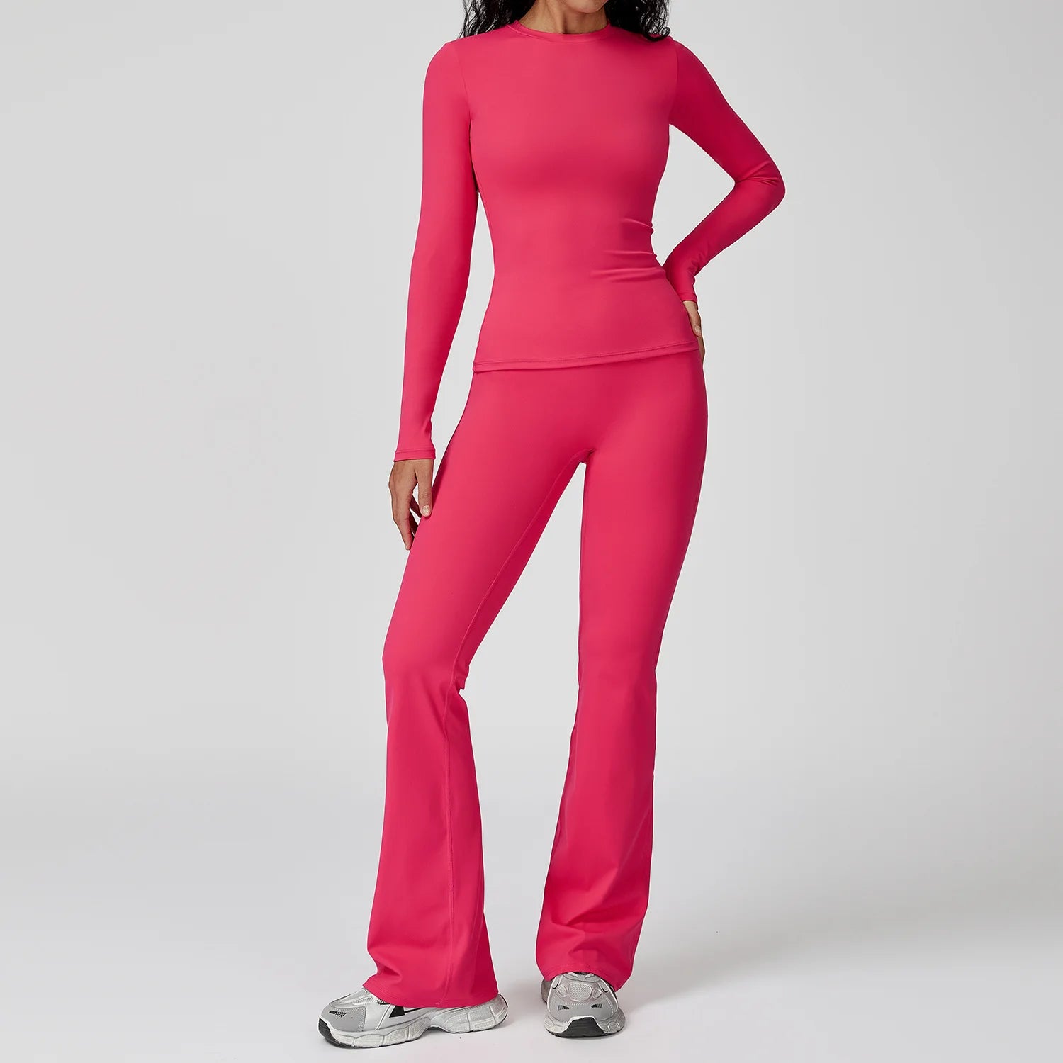 Yoga Set 2PCS Sportswear Sports Suits Women Tracksuits Gym Clothes Workout Legging Fitness Bra Crop Top Long Sleeve Sports Suit Nyvora
